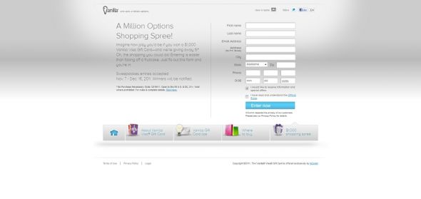 Vanilla Visa A Million Options Shopping Spree Sweepstakes Vanilla Visa A Million Options Shopping Spree Sweepstakes
