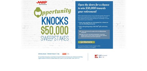 Opportunity Knocks $50,000 Sweepstakes Opportunity Knocks $50,000 Sweepstakes
