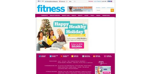 Fitness Magazine Online $10,000 Holiday Sweepstakes Fitness Magazine Online $10,000 Holiday Sweepstakes