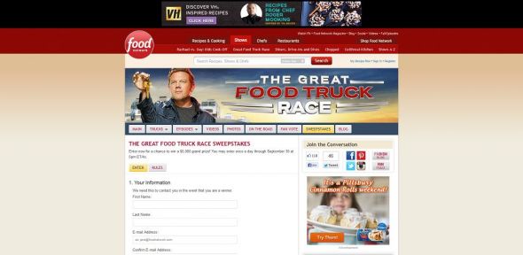 Food Network’s Great Food Trucks Race Sweepstakes Food Network’s Great Food Trucks Race Sweepstakes