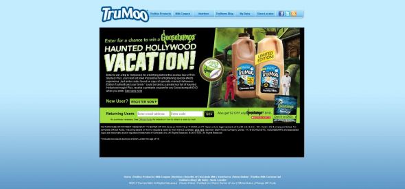 trumoo.com/goosebumps – TruMoo Goosebumps Haunted Hollywood Vacation Sweepstakes trumoo.com/goosebumps – TruMoo Goosebumps Haunted Hollywood Vacation Sweepstakes