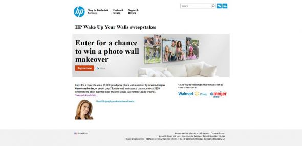 HP Wake Up Your Walls Sweepstakes HP Wake Up Your Walls Sweepstakes
