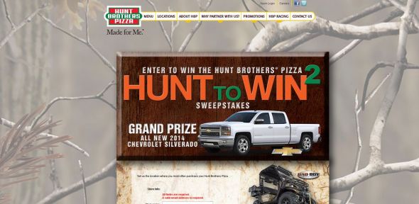 Hunt Brothers Pizza Hunt to Win 2 Sweepstakes Hunt Brothers Pizza Hunt to Win 2 Sweepstakes
