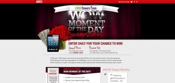 1-800 Flowers.com WOW Moment of the Day Sweepstakes 1-800 Flowers.com WOW Moment of the Day Sweepstakes