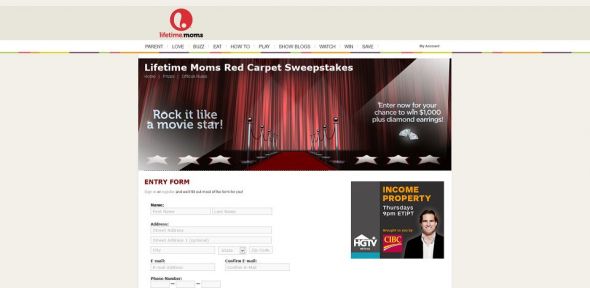 Lifetime Moms Red Carpet Sweepstakes Lifetime Moms Red Carpet Sweepstakes