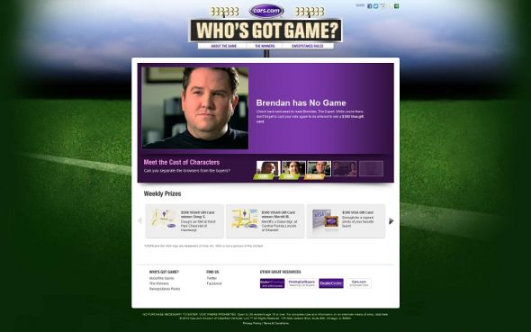 whosgotgame2012.com – Cars.com Who’s Got Game Sweepstakes