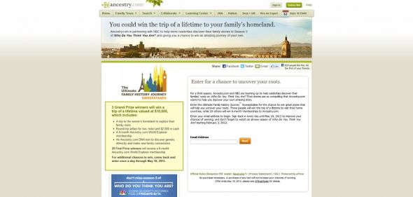 Ultimate Family History Journey Sweepstakes Ultimate Family History Journey Sweepstakes