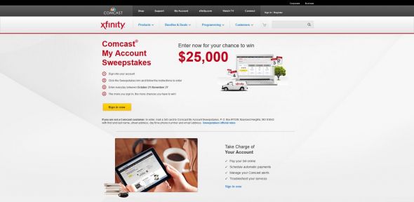 Comcast My Account Sweepstakes Comcast My Account Sweepstakes