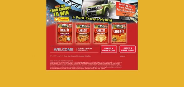 Cheez-It Tailgate Party Text-to-Win Game