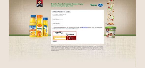 PepsiCo Breakfast Promotion Sweepstakes PepsiCo Breakfast Promotion Sweepstakes