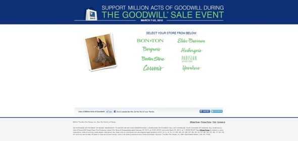 millionactsofgoodwill.com – Bon-Ton Million Acts of Goodwill Spin to Win Instant Win Game & Sweepstakes millionactsofgoodwill.com – Bon-Ton Million Acts of Goodwill Spin to Win Instant Win Game & Sweepstakes