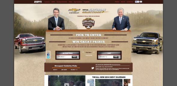 www.espn.com/chevrolet – Chevy Virtual Saturday Selection Sweepstakes www.espn.com/chevrolet – Chevy Virtual Saturday Selection Sweepstakes