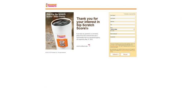 sipscratchscore.com – Dunkin’ Donuts Sip Scratch Score Promotion sipscratchscore.com – Dunkin’ Donuts Sip Scratch Score Promotion