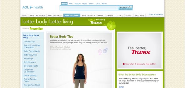 Tylenol – Better Body Sweepstakes