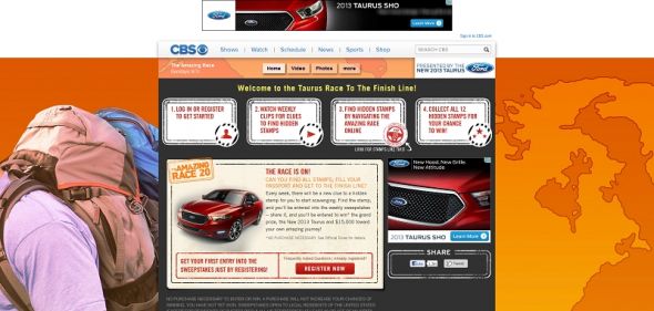 cbs.com/ford – Taurus Race to the Finish Line Sweepstakes cbs.com/ford – Taurus Race to the Finish Line Sweepstakes