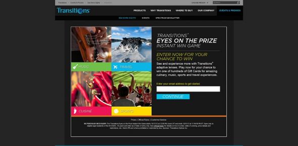 Transitions Eyes on the Prize Instant Win Game Transitions Eyes on the Prize Instant Win Game
