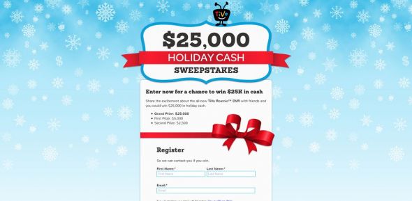 TiVo Holiday Cash Sweepstakes TiVo Holiday Cash Sweepstakes