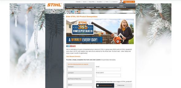STIHL 365 Product Sweepstakes STIHL 365 Product Sweepstakes