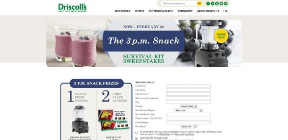 Driscoll’s 3PM Survival Kit Sweepstakes Driscoll’s 3PM Survival Kit Sweepstakes
