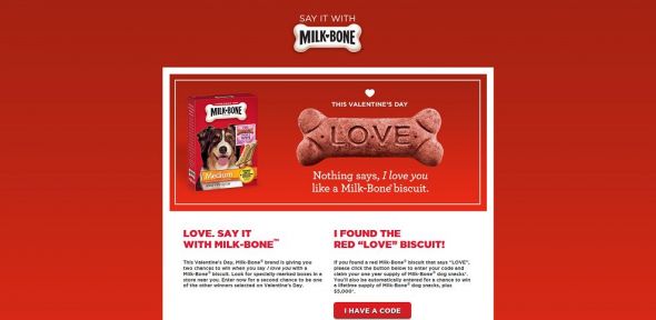 Love. Say it with Milk Bone Promotion Love. Say it with Milk Bone Promotion