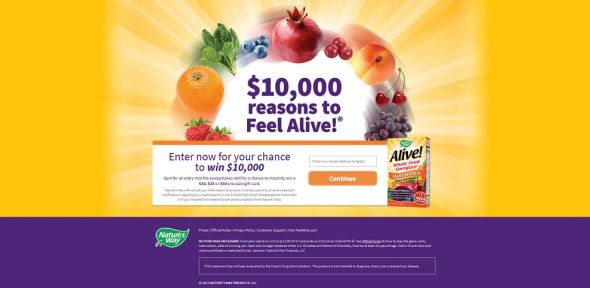 play.feelalive.com – $10,000 Feel Alive! Sweepstakes & Instant Win play.feelalive.com – $10,000 Feel Alive! Sweepstakes & Instant Win