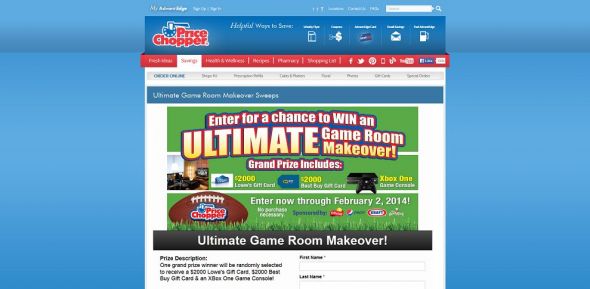 Price Chopper Ultimate Game Room Makeover Sweepstakes Price Chopper Ultimate Game Room Makeover Sweepstakes