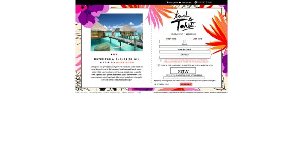 Travel to Tahiti Sweepstakes Travel to Tahiti Sweepstakes