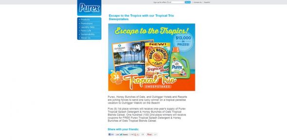Purex Tropical Trio Sweepstakes Purex Tropical Trio Sweepstakes