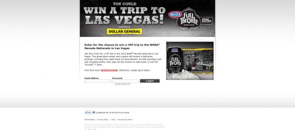 Full Throttle Las Vegas NHRA Sweepstakes and Instant Win Full Throttle Las Vegas NHRA Sweepstakes and Instant Win