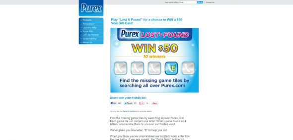Purex Lost & Found Sweepstakes Purex Lost & Found Sweepstakes