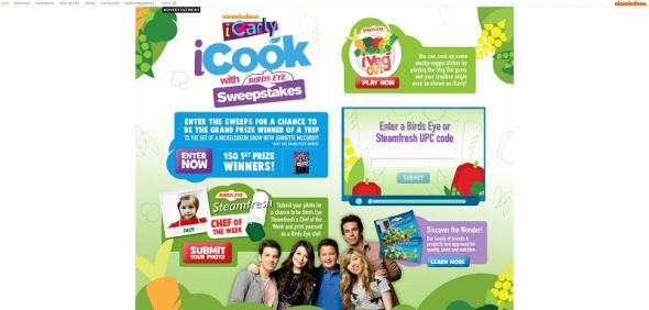 nick.com/birdseye – iCarly iCook with Birds Eye Sweepstakes nick.com/birdseye – iCarly iCook with Birds Eye Sweepstakes