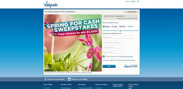 valpak.com/spring – Valpak Spring for Cash Sweepstakes valpak.com/spring – Valpak Spring for Cash Sweepstakes