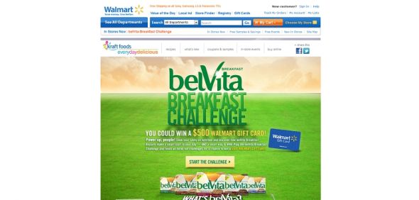walmart.com/belvita – belVita Breakfast Challenge Sweepstakes walmart.com/belvita – belVita Breakfast Challenge Sweepstakes