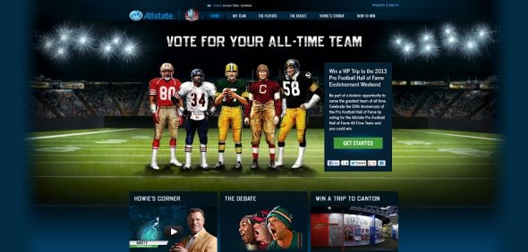 Allstate Pro Football Hall of Fame All-Time Team Sweepstakes Allstate Pro Football Hall of Fame All-Time Team Sweepstakes