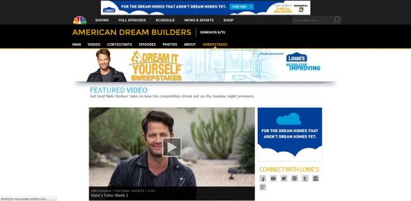 www.NBC.com/lowes – Lowe’s Dream It Yourself Sweepstakes www.NBC.com/lowes – Lowe’s Dream It Yourself Sweepstakes