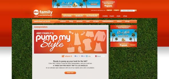 ABC Family’s Pump My Style Sweepstakes ABC Family’s Pump My Style Sweepstakes