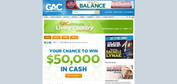 GAC’s Ultimate Living Country Sweepstakes GAC’s Ultimate Living Country Sweepstakes