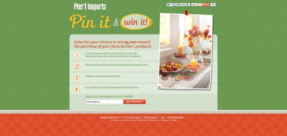 Pier 1 Imports Pin It & Win It Sweepstakes Pier 1 Imports Pin It & Win It Sweepstakes