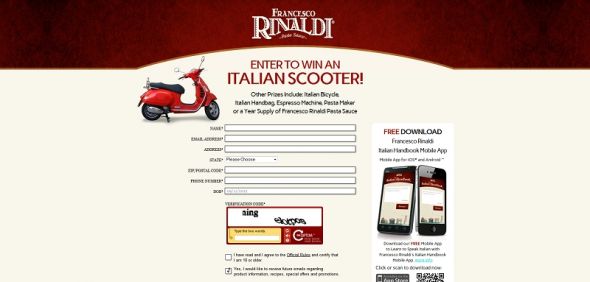 Francesco Rinaldi Viva Italia Sweepstakes Francesco Rinaldi Viva Italia Sweepstakes