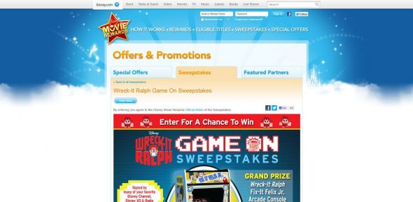 Wreck It Ralph Game On Sweepstakes Wreck It Ralph Game On Sweepstakes