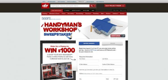 DIY Handyman’s Workshop Sweepstakes DIY Handyman’s Workshop Sweepstakes