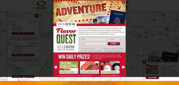 flavorquest.quiznos.com – Quiznos Flavor Quest Promotion flavorquest.quiznos.com – Quiznos Flavor Quest Promotion
