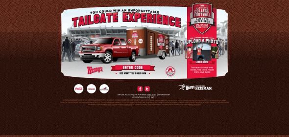 www.wendys.com/tailgate – Wendy’s Ultimate College Football Tailgate Experience www.wendys.com/tailgate – Wendy’s Ultimate College Football Tailgate Experience