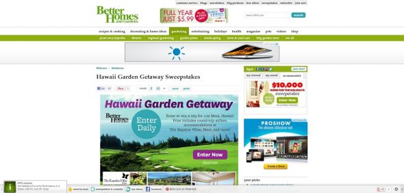 Better Homes and Gardens Hawaiian Garden Getaway Sweepstakes Better Homes and Gardens Hawaiian Garden Getaway Sweepstakes