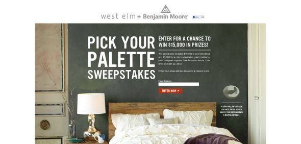 West elm Pick Your Palette Sweepstakes West elm Pick Your Palette Sweepstakes
