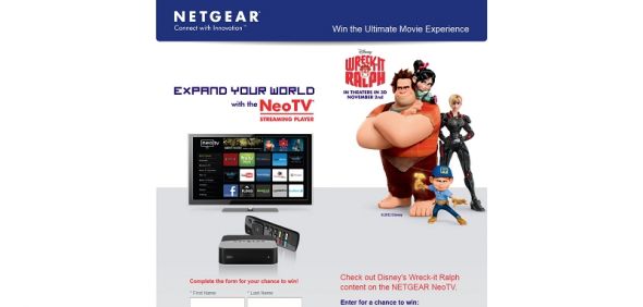 2012 Ultimate NETGEAR Disney Prize Pack Sweepstakes 2012 Ultimate NETGEAR Disney Prize Pack Sweepstakes