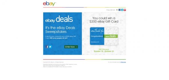 eBay Deals Thanks You Sweepstakes eBay Deals Thanks You Sweepstakes