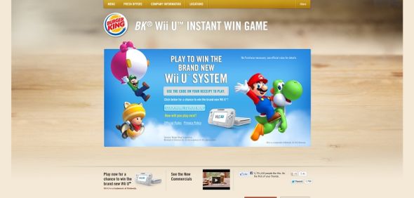 bk.com/wiiu – BURGER KING Wii U Instant Win Game bk.com/wiiu – BURGER KING Wii U Instant Win Game