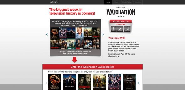XFINITY Watchathon Sweepstakes XFINITY Watchathon Sweepstakes