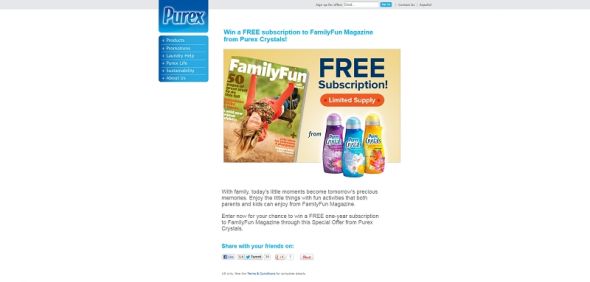 Purex FamilyFun Sweepstakes Purex FamilyFun Sweepstakes